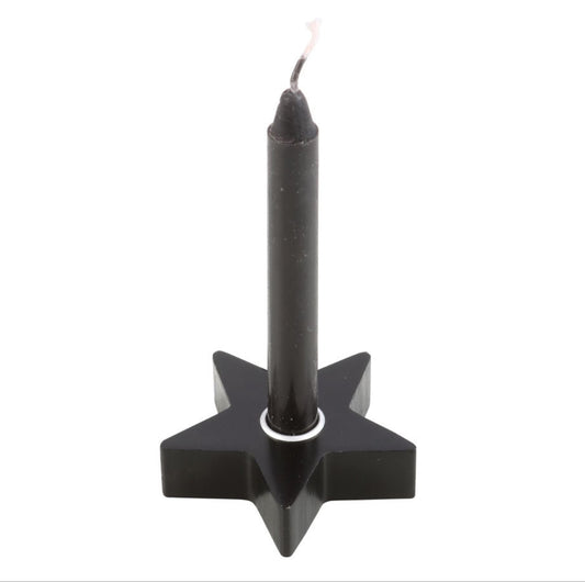 Black star spell candle holder