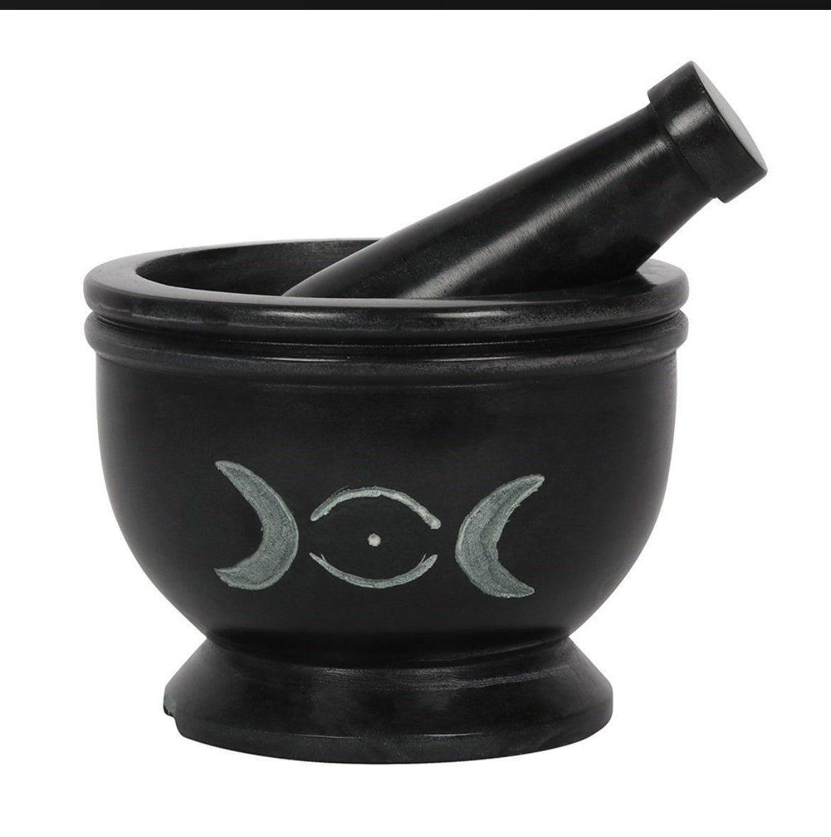 Soap Stone Triple Moon Pestle and Mortar