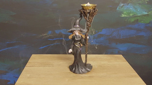 Witch with staff backflow burner