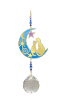 Crystal Dreams Two Cats Moon - Moonlight
