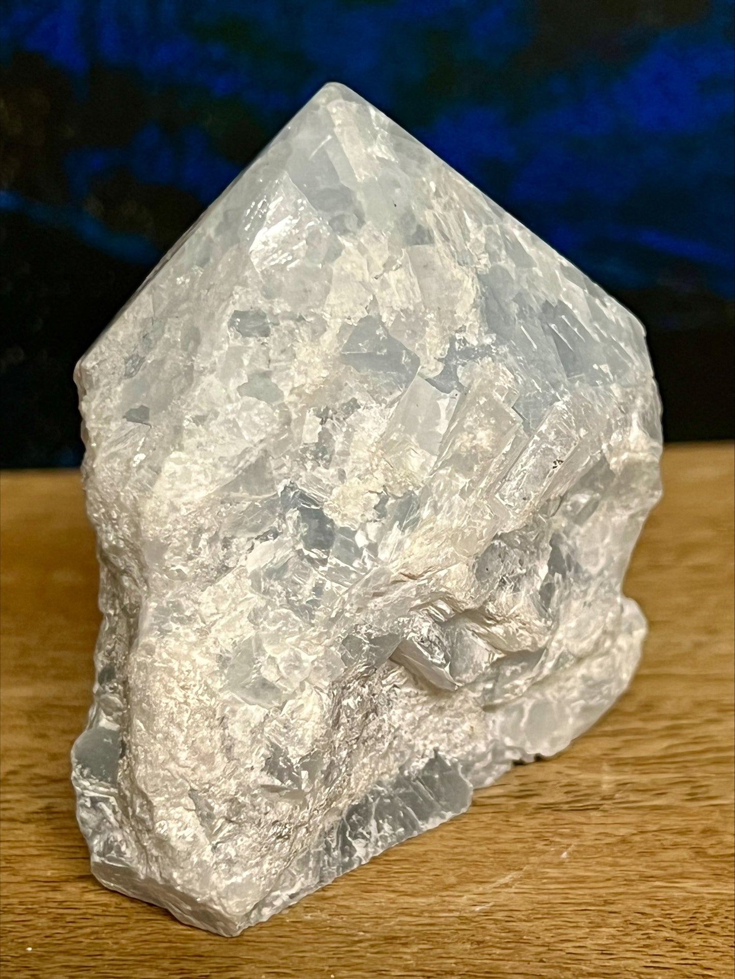 Blue Calcite Cut Base Point