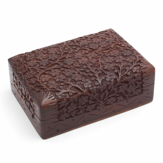 Wooden Sheesham Floral Wooden Box
