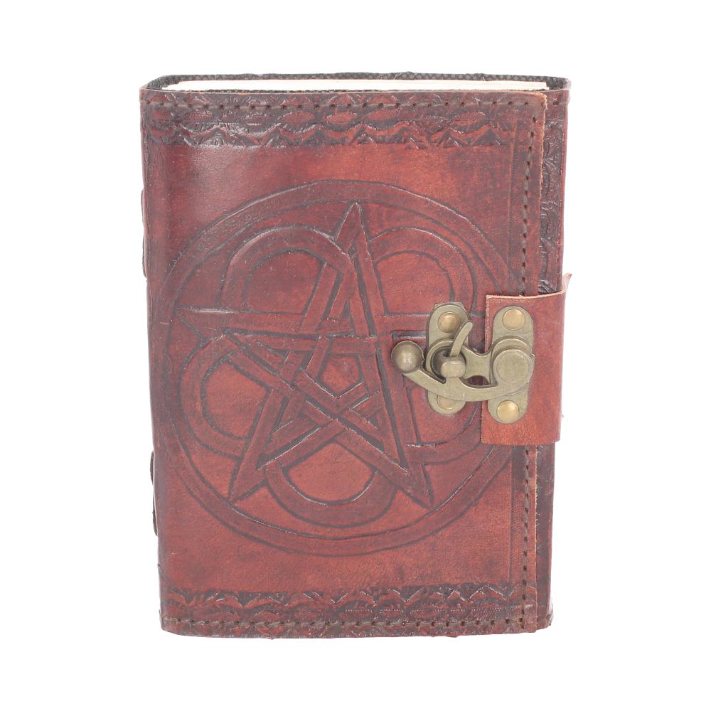 Pentagram Leather Embossed Journal and Lock 18cm