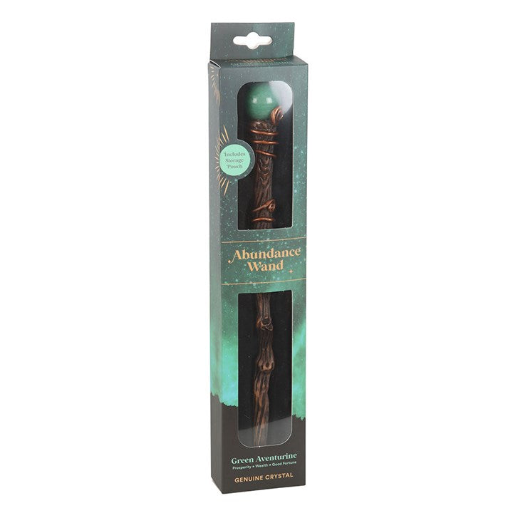 Abundance Green Aventurine Crystal Wand With Pouch