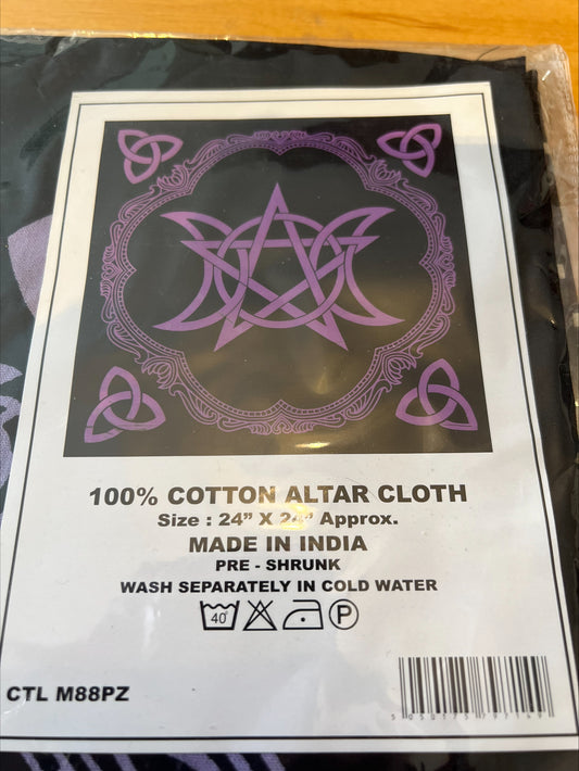Altar Cloth - Triple Moon & Pentagram