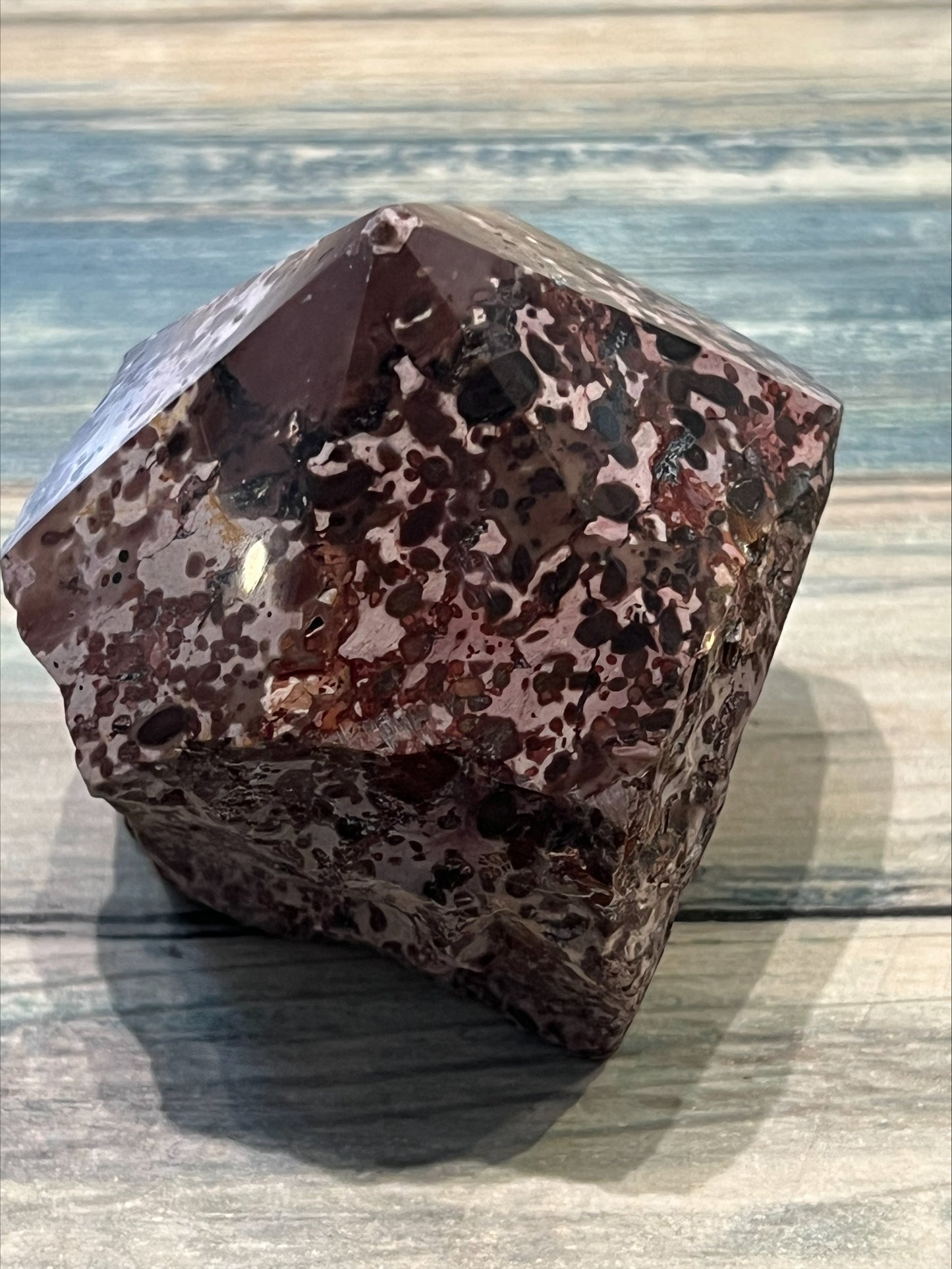 Leopard Jasper Cut Base Point
