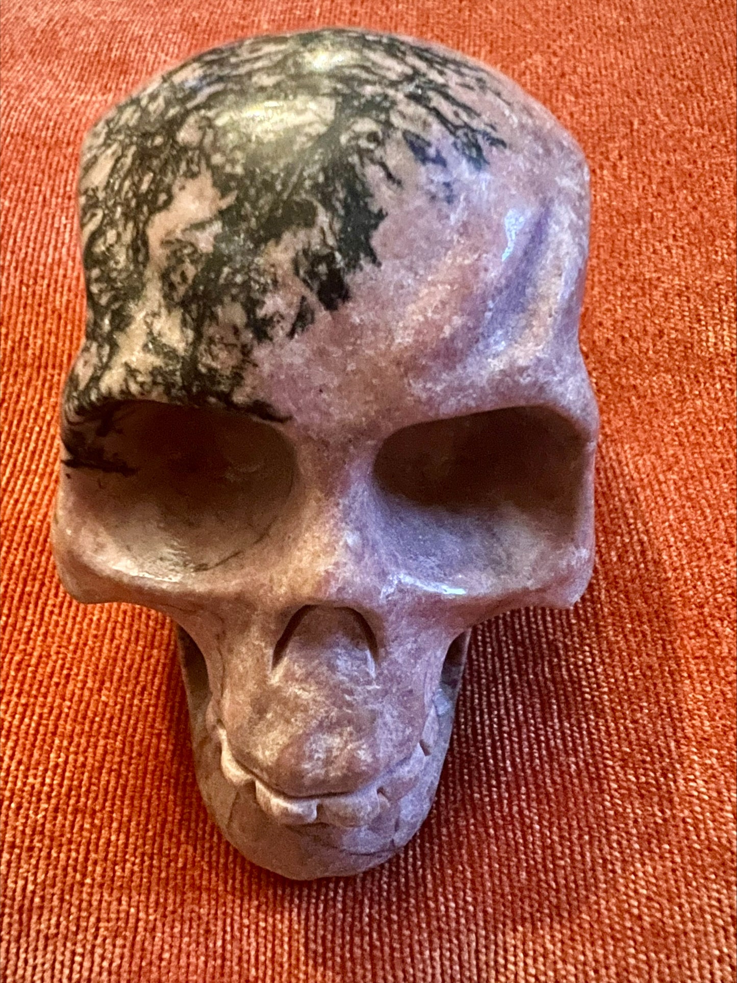 Rhodochrosite Crystal Skull