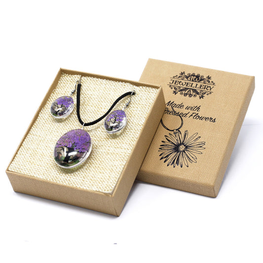 Lavender Pressed Flower Necklace