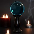 Small Teal glass crystal ball
