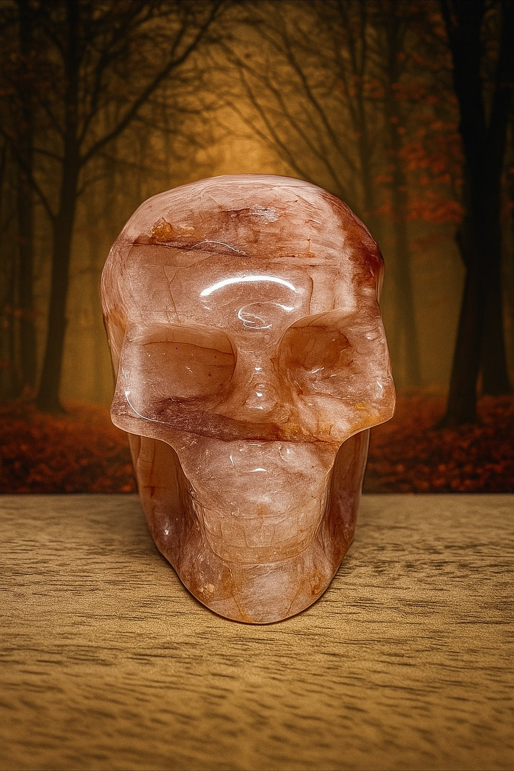 Red Hematoid  Crystal Skull