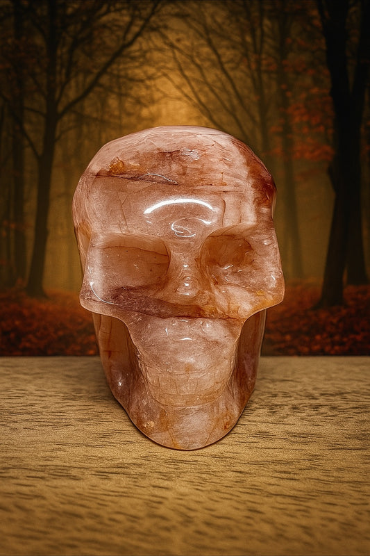 Red Hematoid  Crystal Skull
