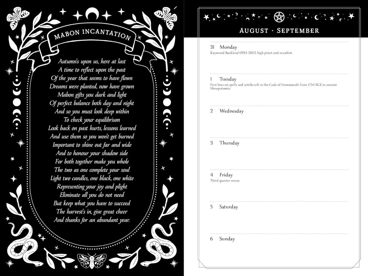 Witch's Diary (northern hemisphere)