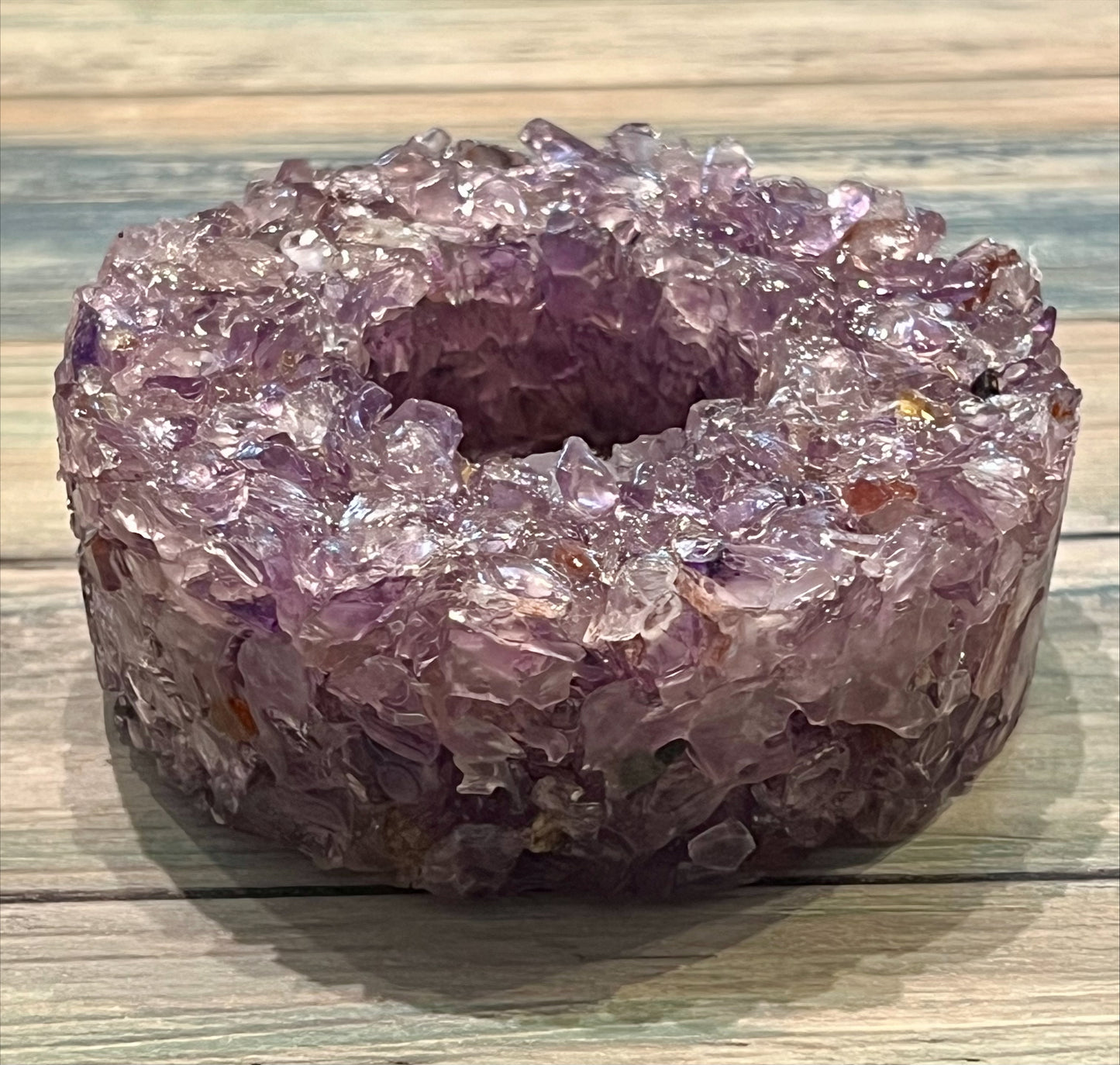 Amethyst Chip Tealight Holder