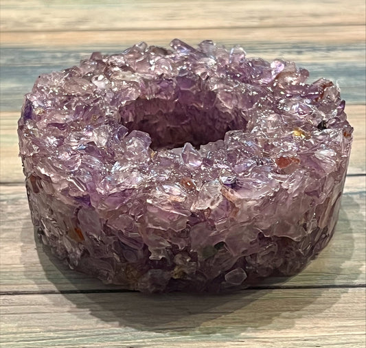 Amethyst Chip Tealight Holder