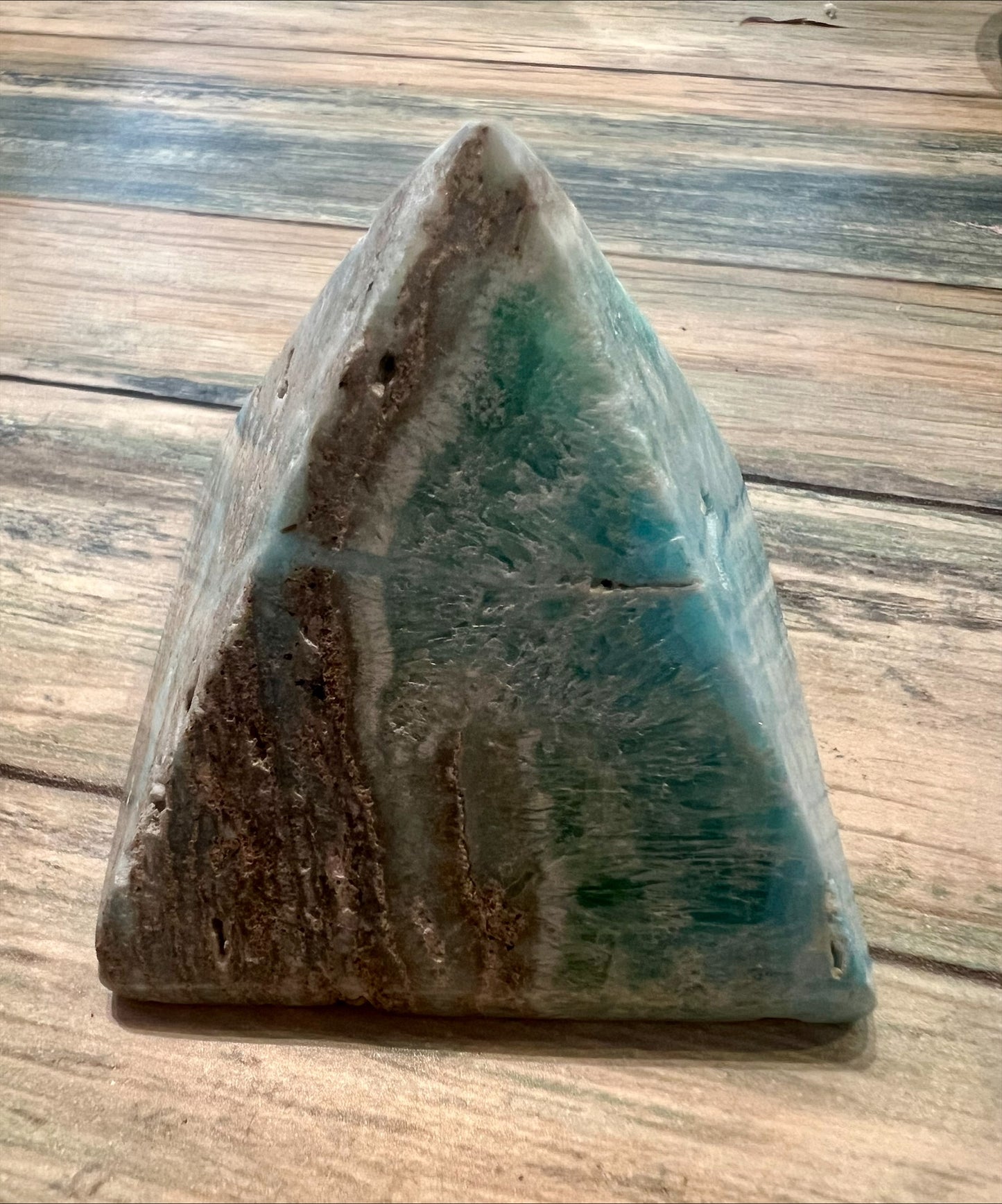 Blue Aragonite Pyramid (Caribbean Calcite)