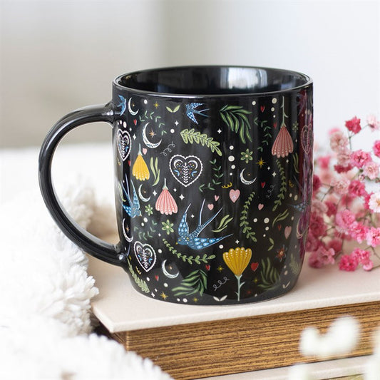 Midnight Bloom Ceramic Mug