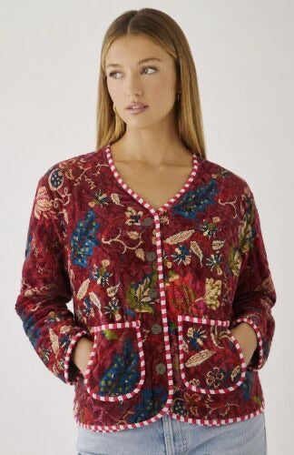 Cotton Velvet Quilted Jacket