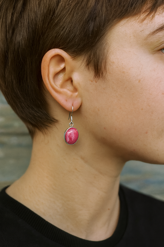 Rhodochrosite Gemstone Earrings