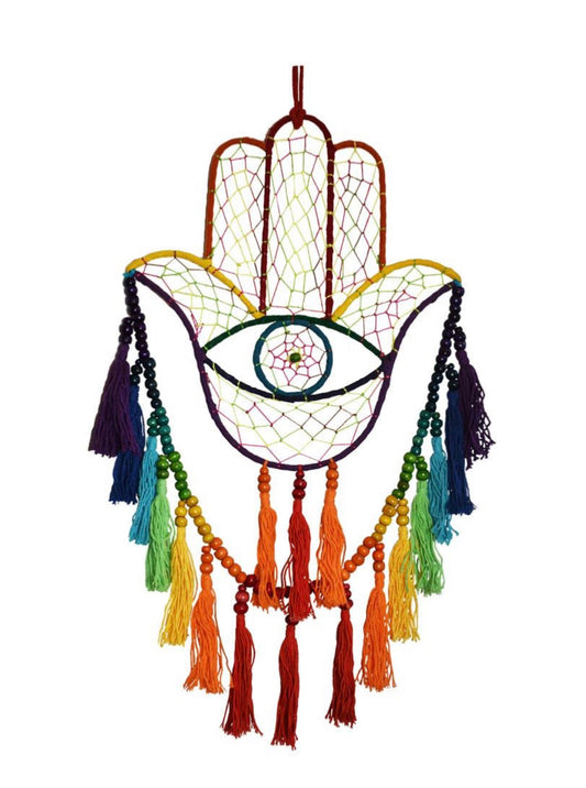 Dreamcatcher Rainbow Hamsa Hand 56cm x 26cm