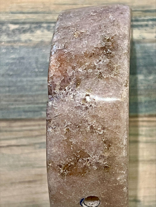 Pink Amethyst Moon On Stand
