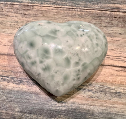 Snowflake Jade Puff Heart