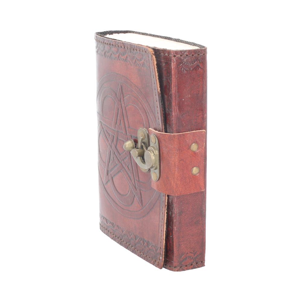 Pentagram Leather Embossed Journal and Lock 18cm