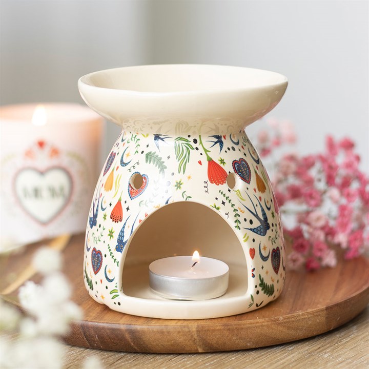 Folk Print Oil Burner