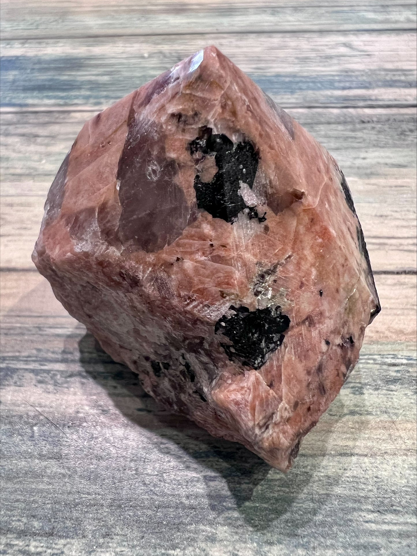 Peach Moonstone and Tourmaline