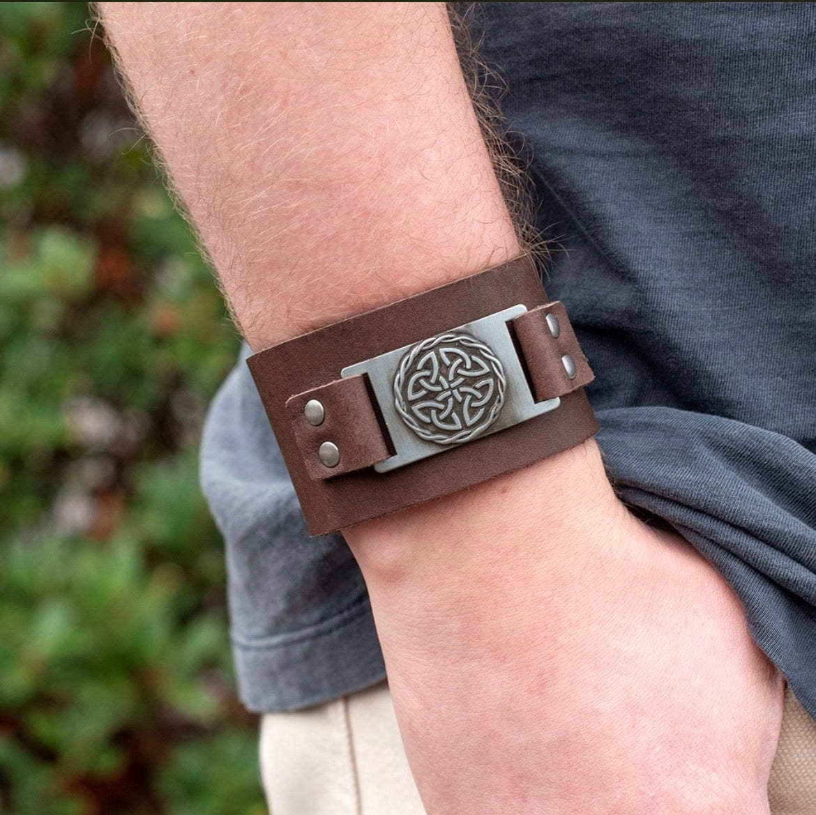 Viking Style Leather Cuff