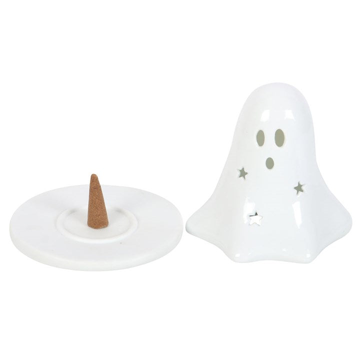 Hey Boo Ghost Incense Cone/ Tealight Holder