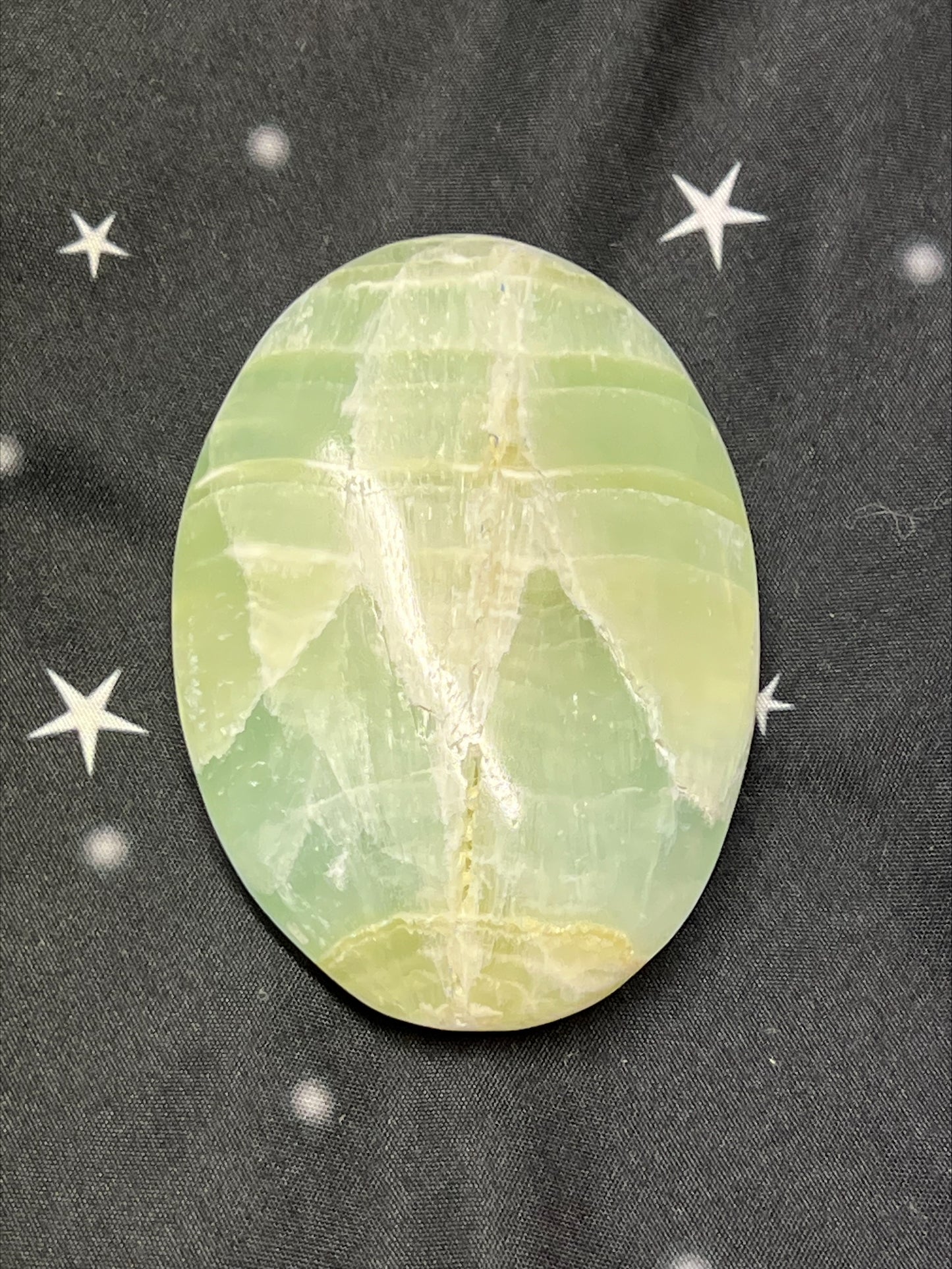 Pistachio Calcite Palm Stone