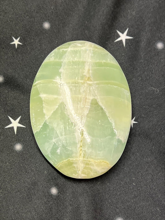 Pistachio Calcite Palm Stone
