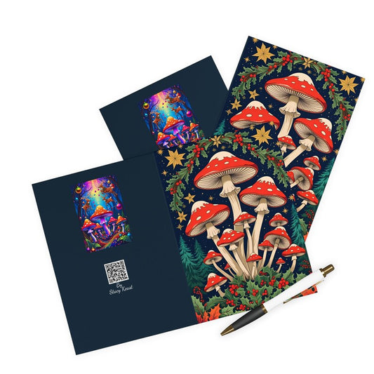 Christmas Greeting Card - Whimsical Mushrooms
