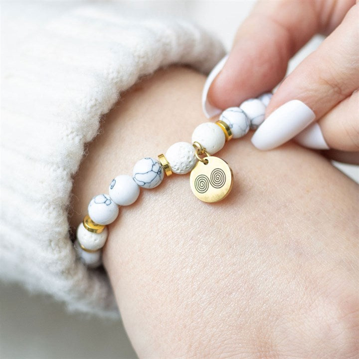 Stress Relief Howlite Patchouli Essential Oil Bracelet