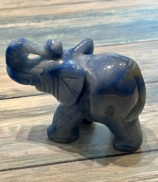 Blue Quartz Elephant
