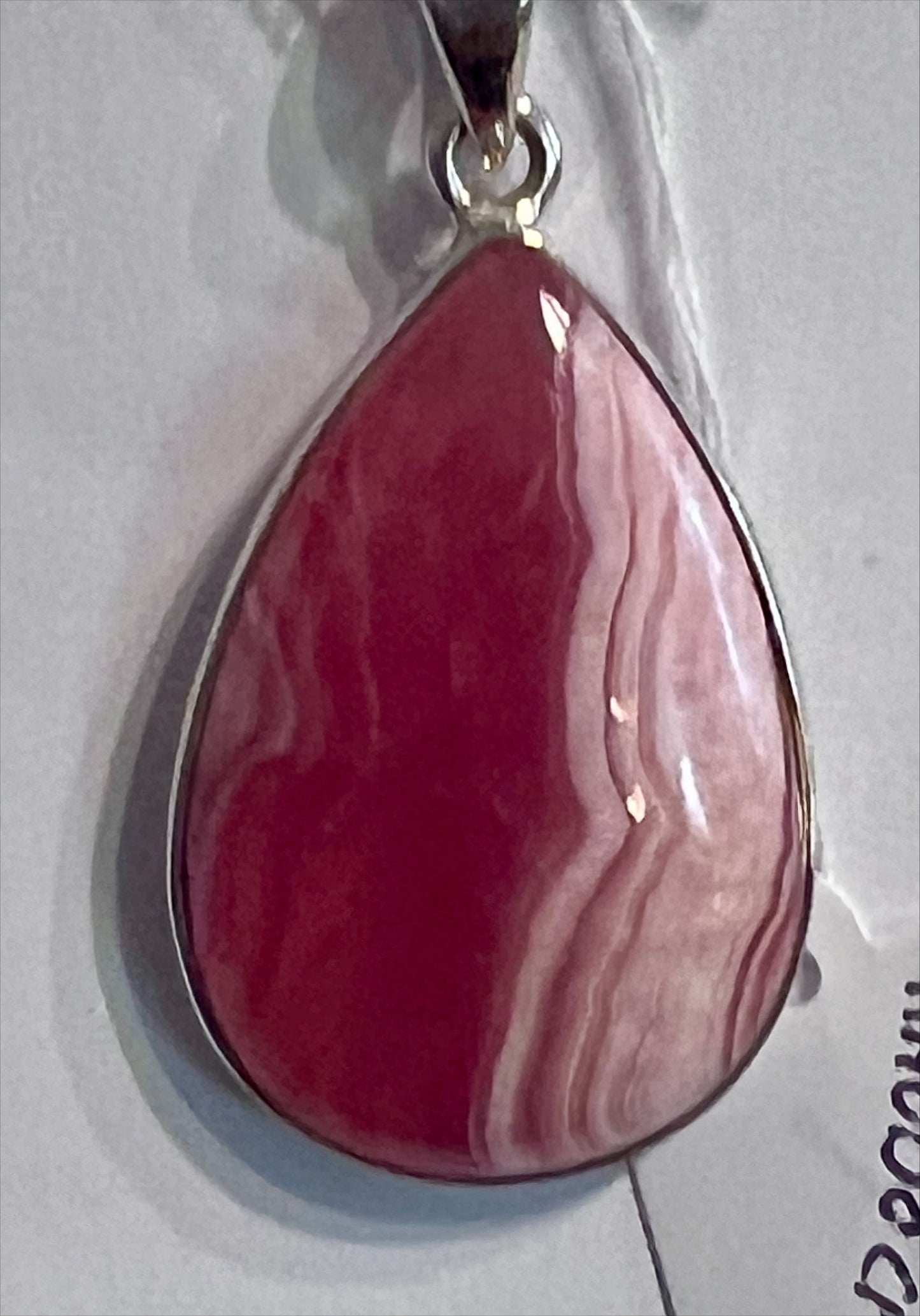 Rhodochrosite Necklace set in 925 silver and chain