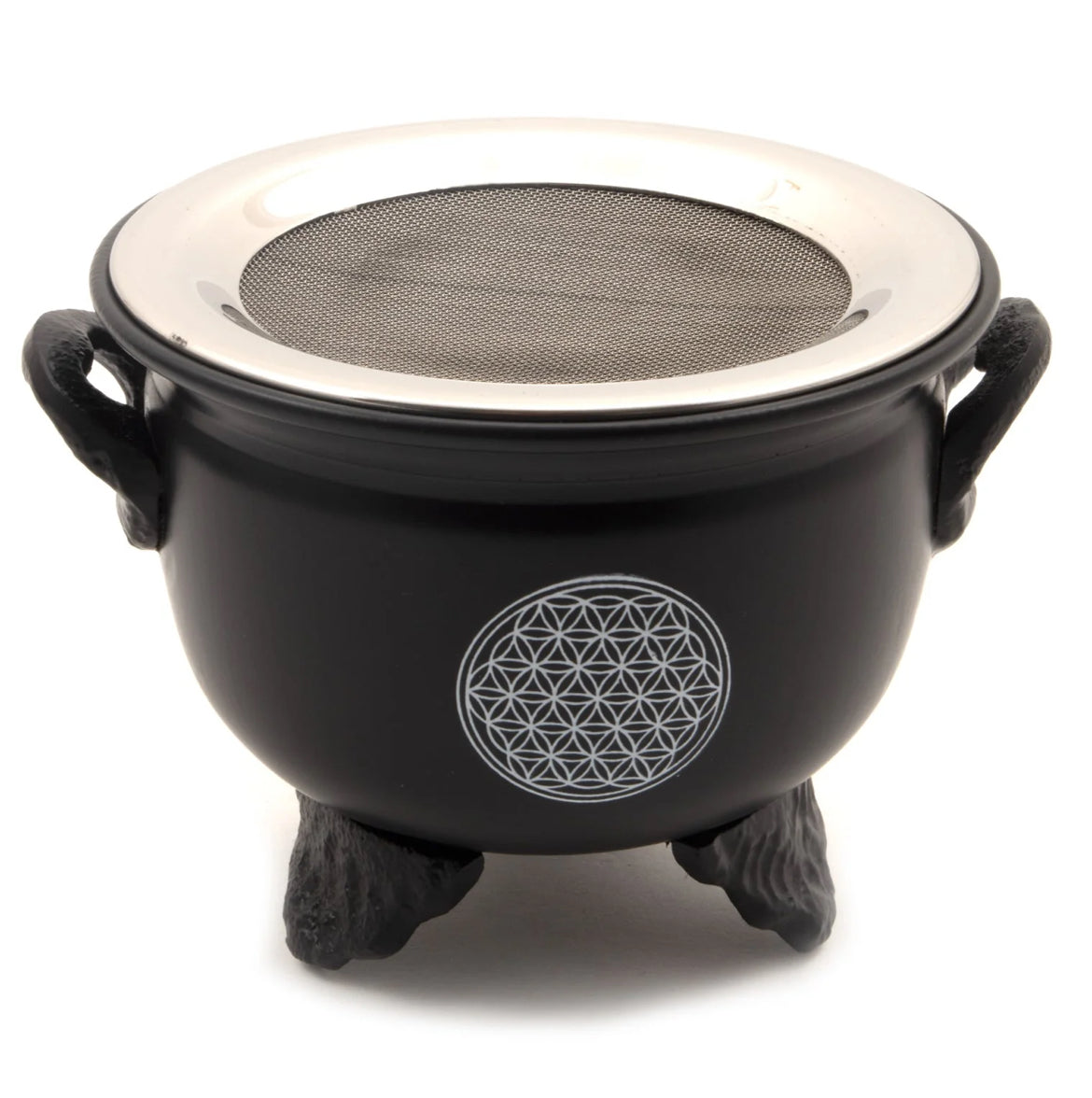 Iron Cauldron with Steel Mesh- Flower