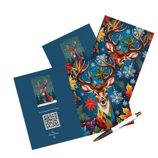 Christmas Greeting Card - Stag forest