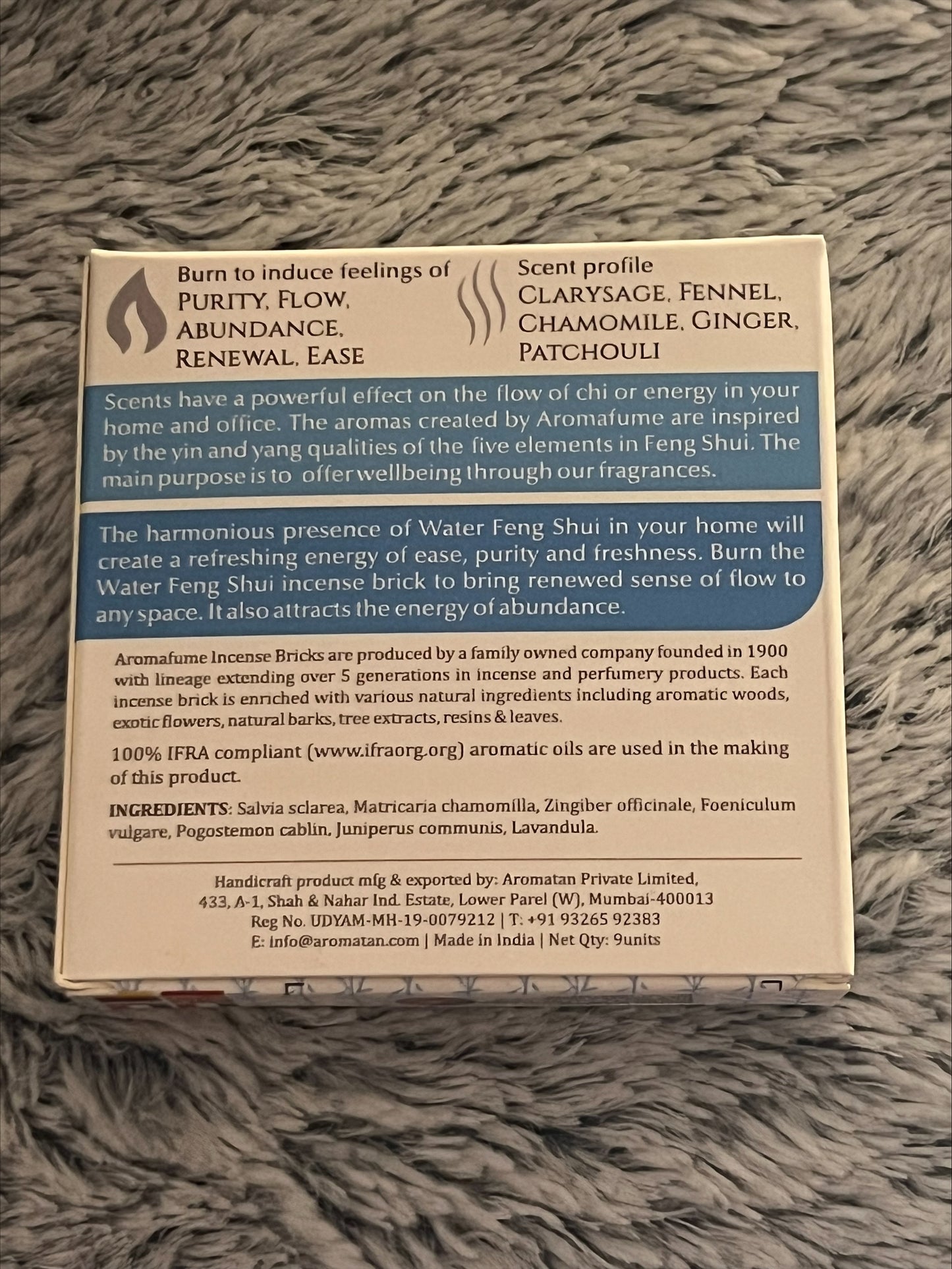 Water Feng Shui Incense Bricks