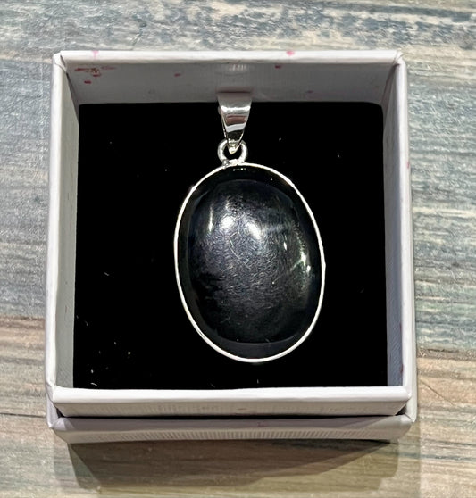 Whitby Jet Silver Pendant