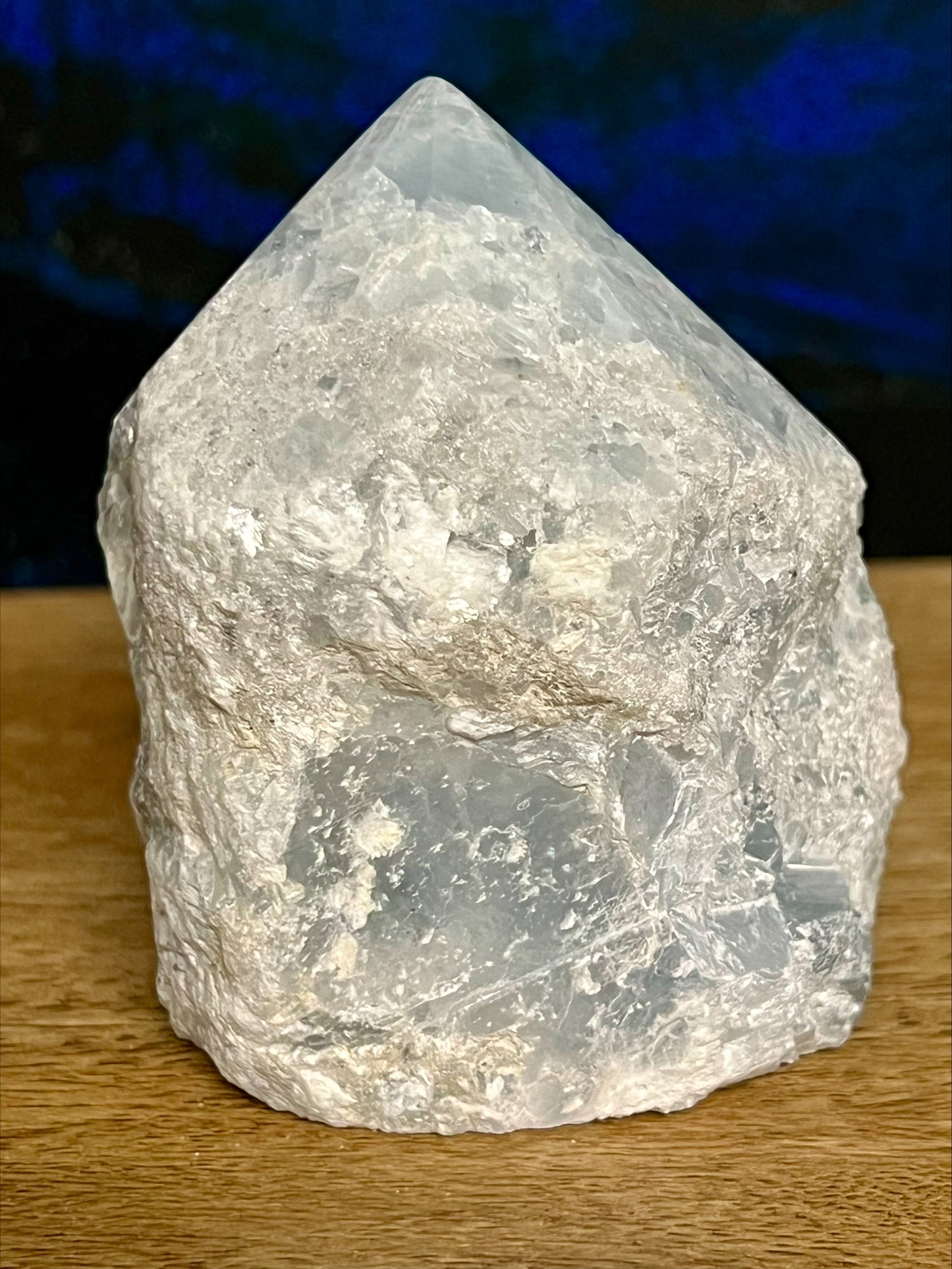 Blue Calcite Cut Base Point