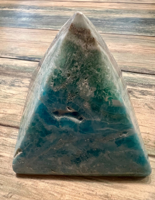 Blue Aragonite Pyramid (Caribbean Calcite)