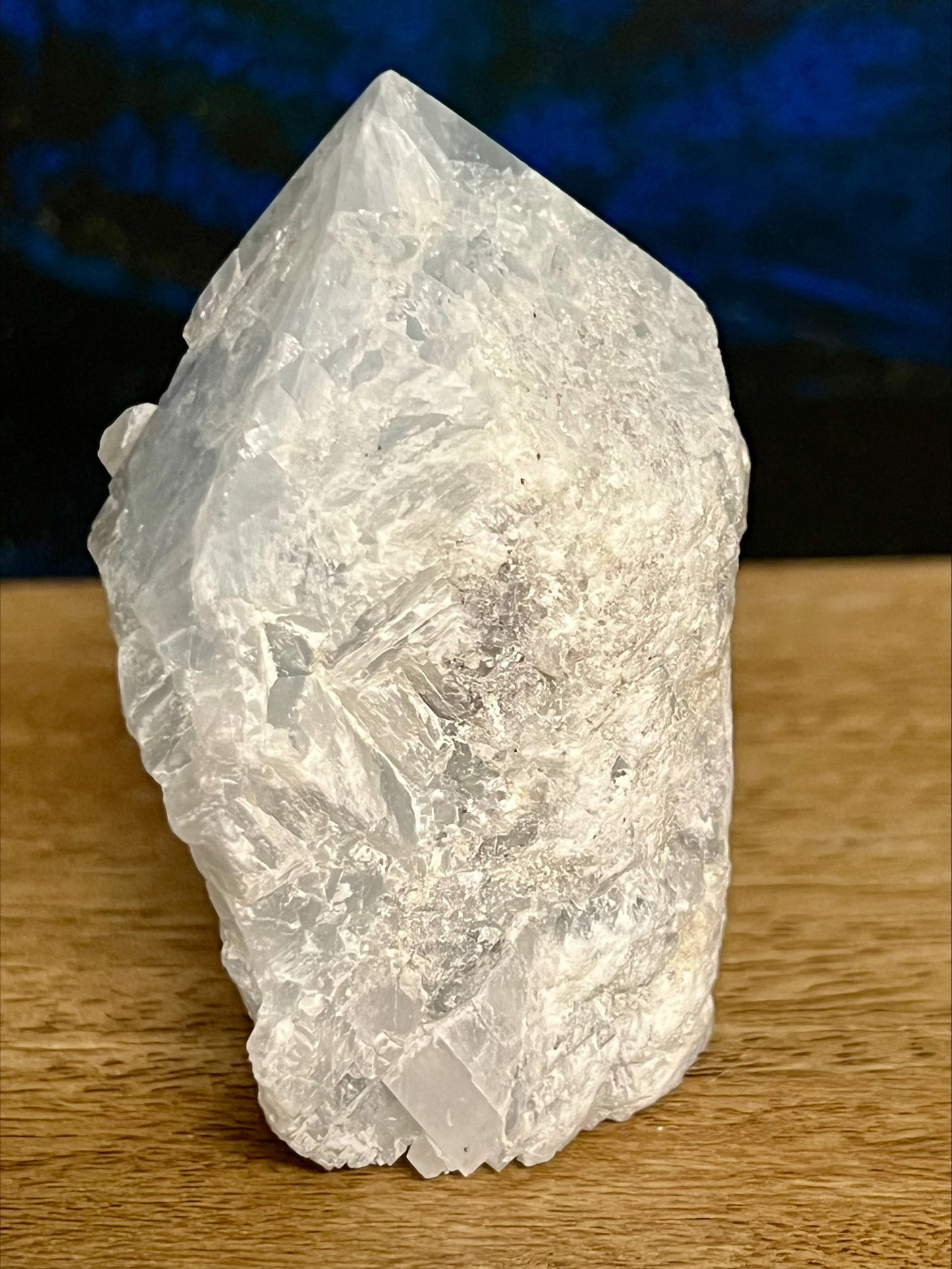 Blue Calcite Cut Base Point
