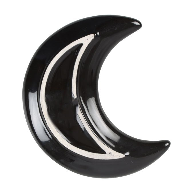 Crescent Dark Moon Forest Print Trinket Dish
