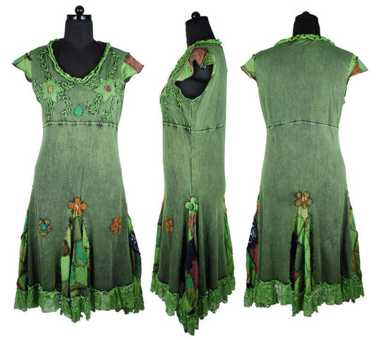 Long Green Dress - Free Size