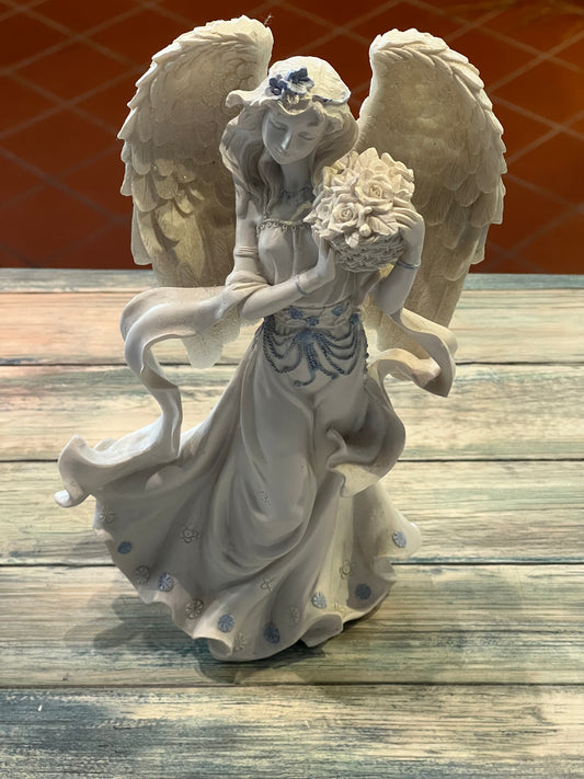 Angel Holding Bundle of Flowers