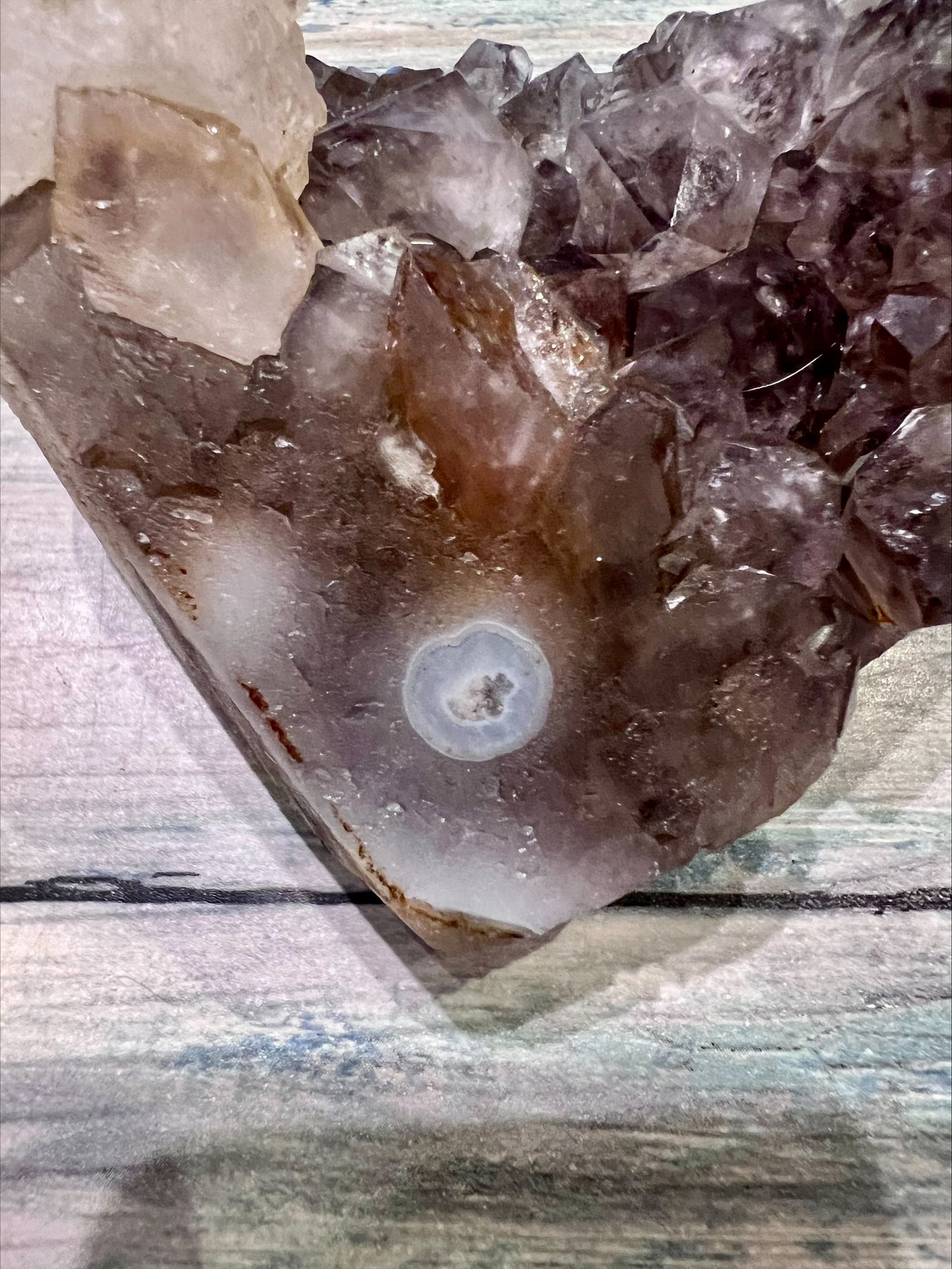 Amethyst,  Blue Lace Agate and Calcite Cluster