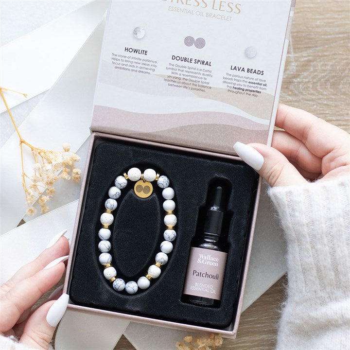 Stress Less Howlite Essential Oil Bracelet