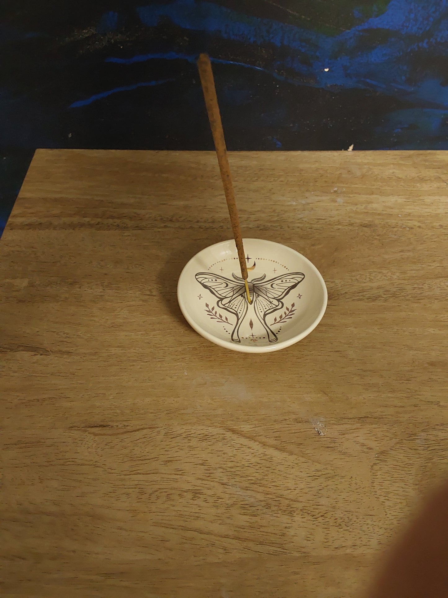 Luna Moth Ceramic Incense Stick Holder
