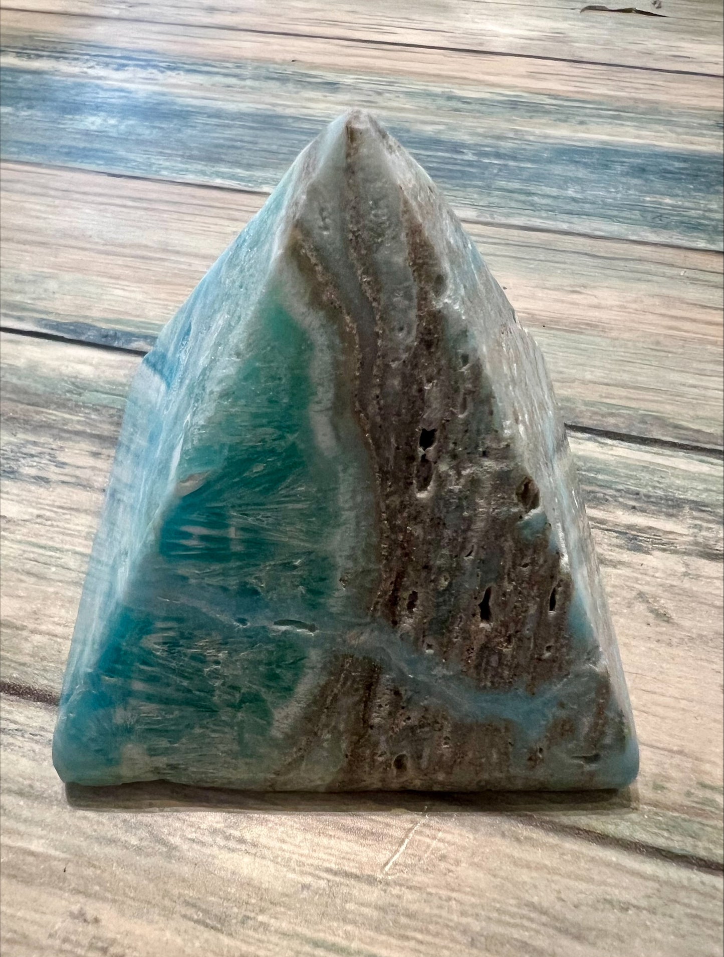 Blue Aragonite Pyramid (Caribbean Calcite)